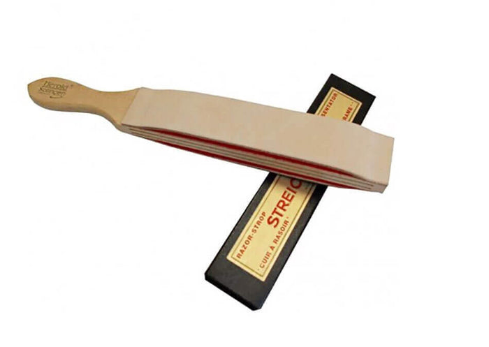 Cuir à rasoir HEROLD type russe 2 côtés peau sur feutre 32cm