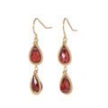 Double Garnet Drop Earrings