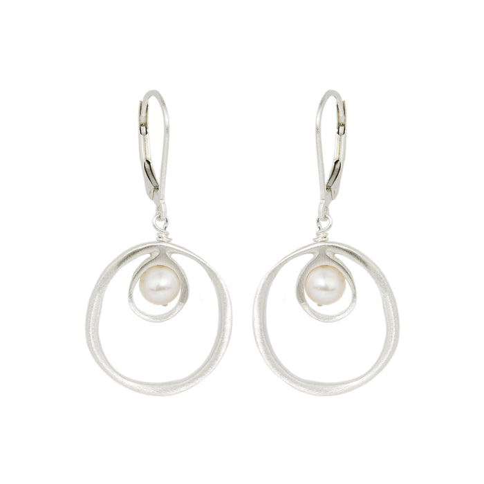Double Loop Pearl Earrings-Philippa Roberts