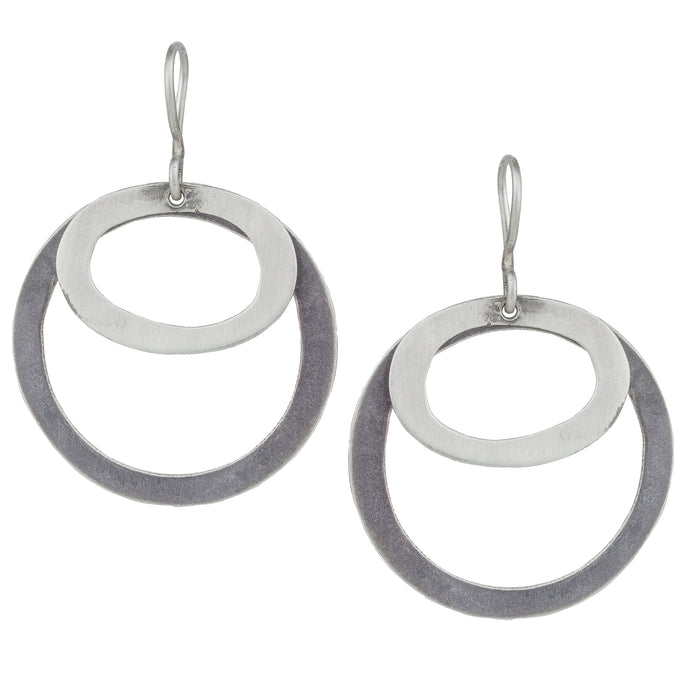 Double Organic Circle Earrings-Jane Diaz