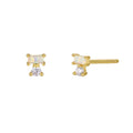 Double Stack Opal + CZ Stud Earrings-JaxKelly