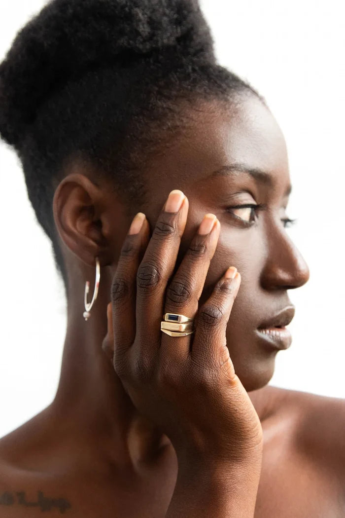 Elongated Beveled Signet Ring