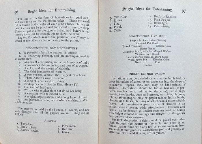 (Entertaining) Mrs. Herbert B. Linscott. Bright Ideas for Entertaining