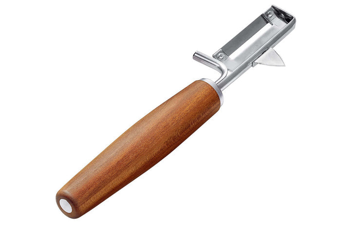 Éplucheur Triangle Sense lame mobile en inox et manche prunier - Droitier