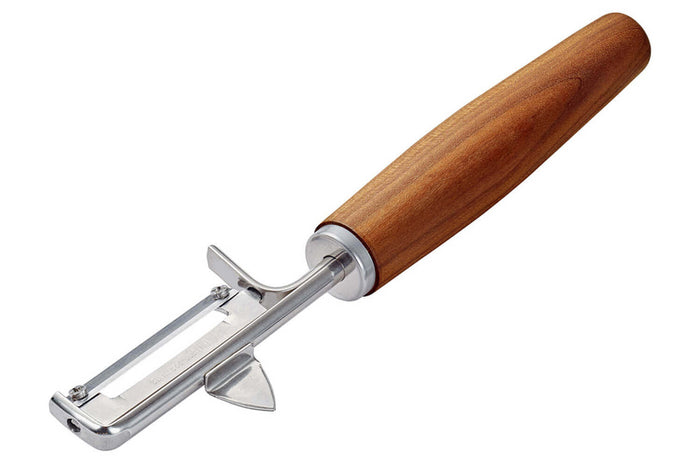 Éplucheur Triangle Sense lame mobile en inox et manche prunier - Droitier