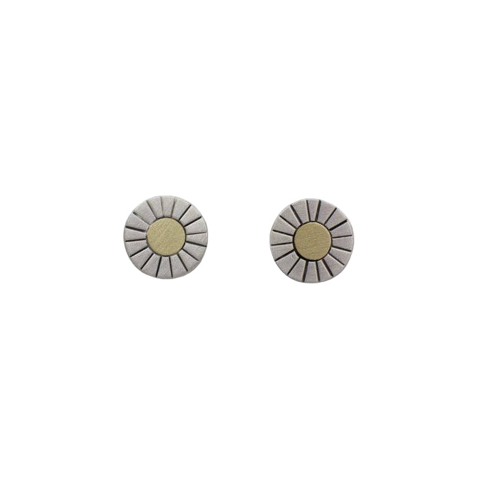 Etched Sun Stud Earrings-Jane Diaz