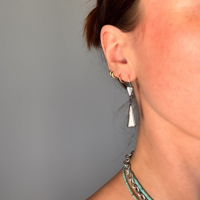 Faceted Triangular Mirror Earrings