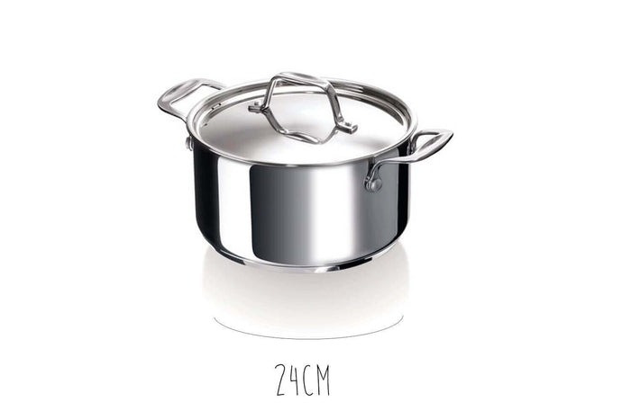 Faitout Beka Chef en inox avec couvercle - 24cm