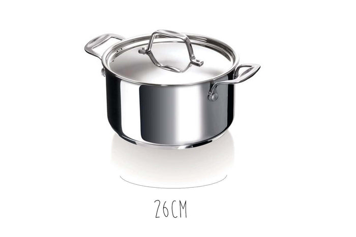 Faitout Beka Chef en inox avec couvercle - 26cm