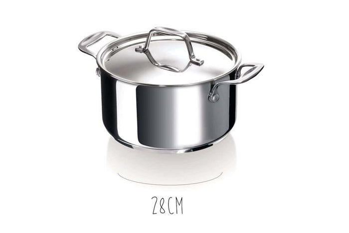Faitout Beka Chef en inox avec couvercle - 28cm