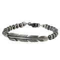 Feather + 6mm Navajo Pearl Bead Bracelet-Southwest