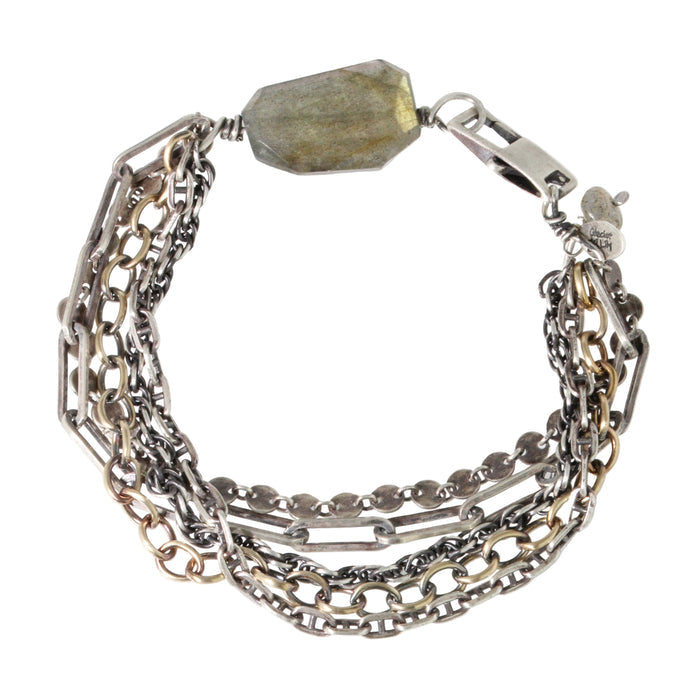 Labradorite and Five Chain Bracelet-Glacier Lily