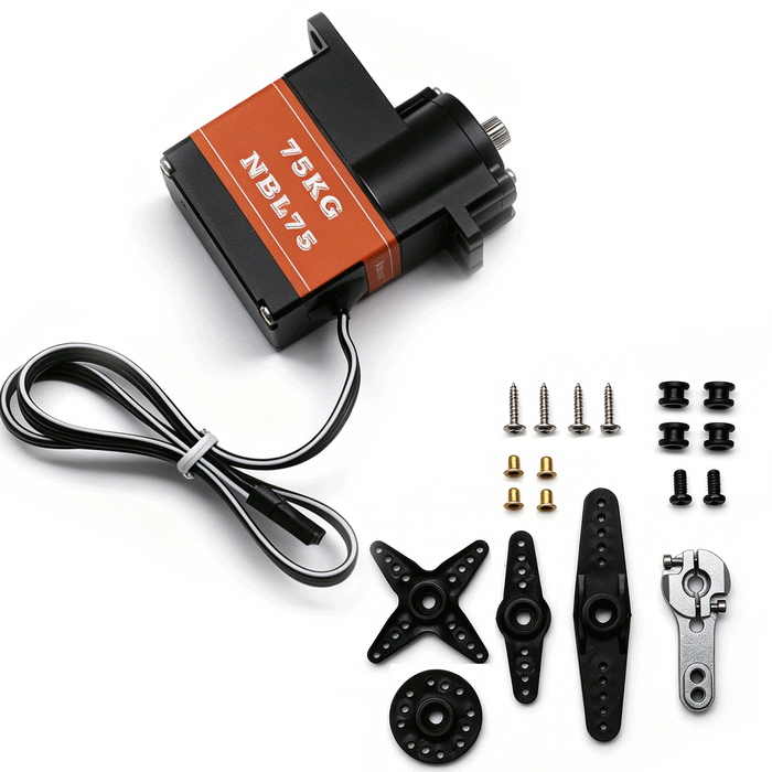 Fully Waterproof High-Torque NBL75 7.4V 75kg Metal-Gear Brushless Digital Servo for robots,RC vehicles