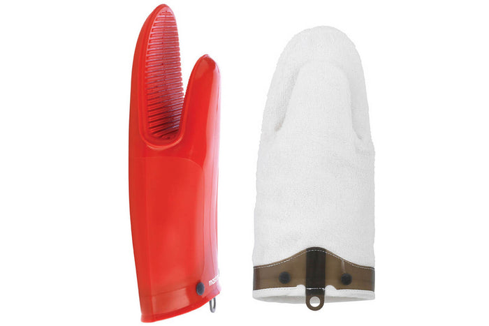 Gant de cuisine Mastrad Orka'Tex en coton et silicone - Rouge