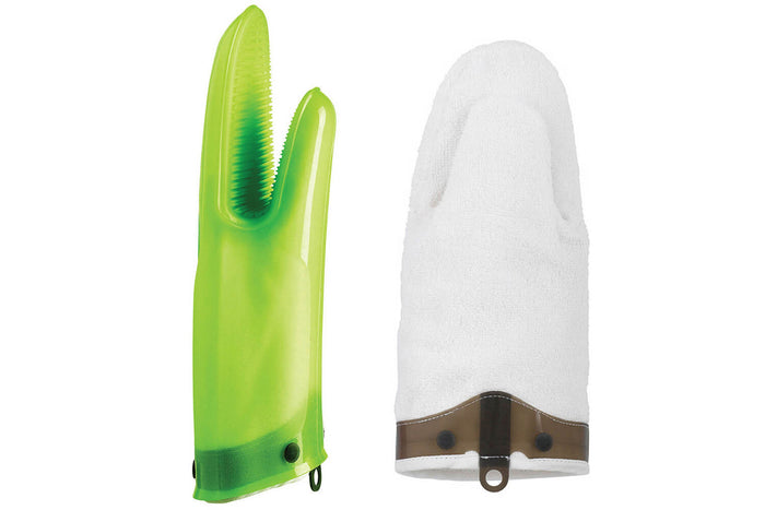 Gant de cuisine Mastrad Orka'Tex en coton et silicone - Vert