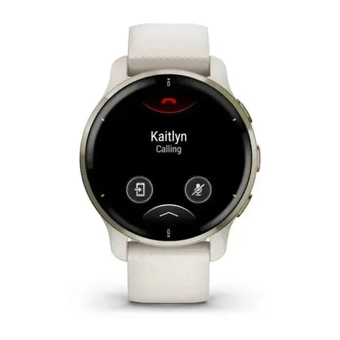 Garmin Venu 2 Plus 43mm GPS Smartwatch Cream Gold Stainless Steel Bezel with Ivory Case and Silicone Band - Excellent Pre-owned