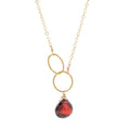 Garnet Double Circle Drop Necklace