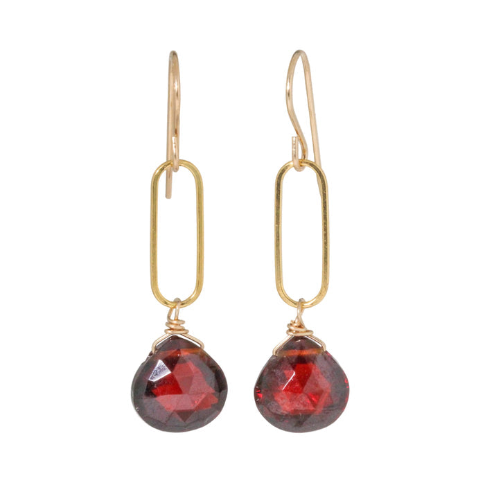 Garnet Link Earring