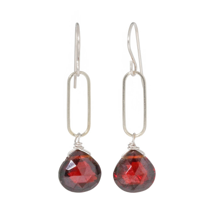Garnet Link Earring