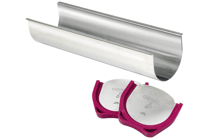 Gouttière à bûche Gobel inox + embouts silicone - M