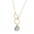 Green Amethyst Double Circle Drop Necklace