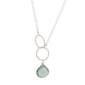 Green Amethyst Double Circle Drop Necklace