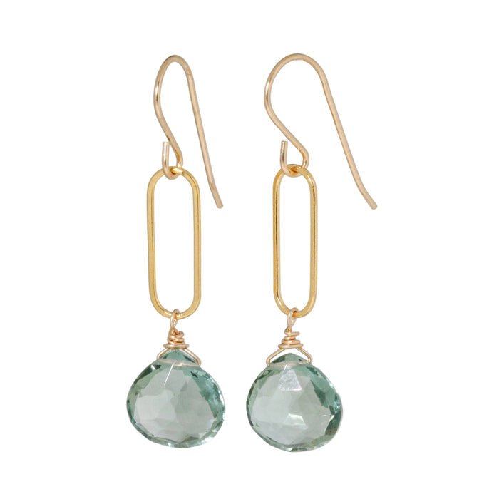 Green Amethyst Link Earring