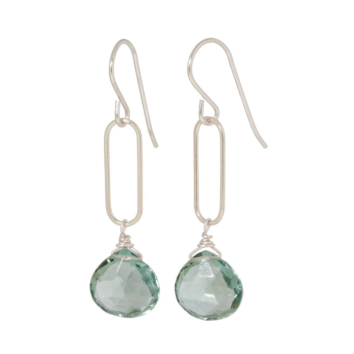 Green Amethyst Link Earring