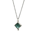 Green Kyanite & Diamond Fold Necklace