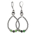 Green Turquoise + Navajo Pearl Hoop Earrings