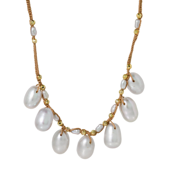 Grey Pearl Droplet Necklace-Danielle Welmond