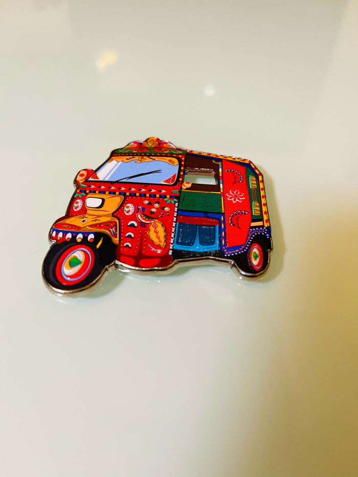 Gul Khan Rickshaw Metal Diecast Truck Art Fridge Magnet