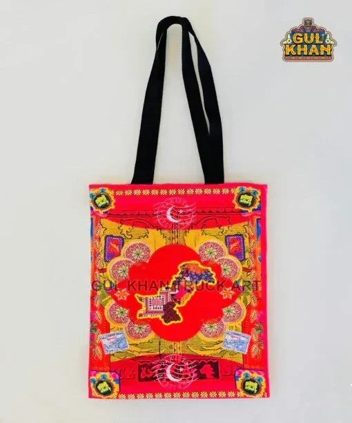 Gul Khan Tote bag Red Map