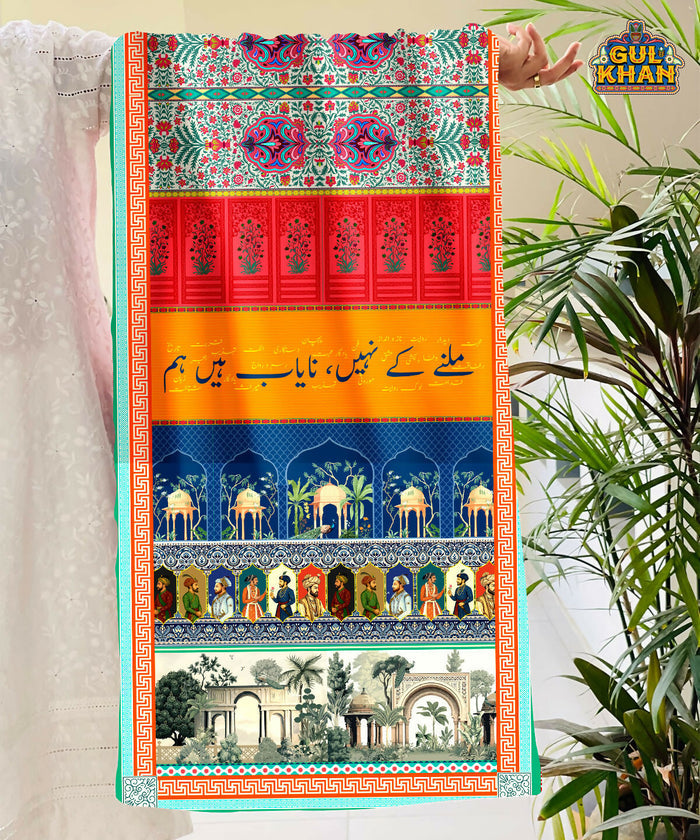 Gul Khan Truck Art - Mughal Artisan Inspired Printed Shawl 01