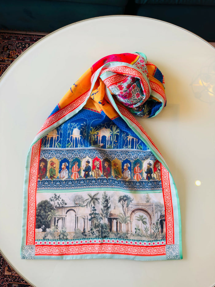 Gul Khan Truck Art - Mughal Artisan Inspired Printed Stole 01