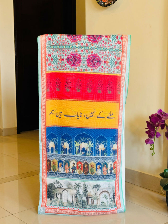 Gul Khan Truck Art - Mughal Artisan Inspired Printed Stole 01