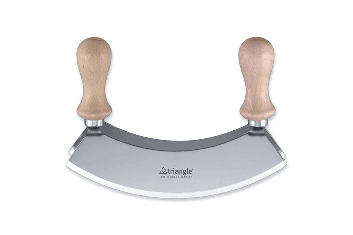 Hachoir berçoir Triangle poignées en hêtre double lame - 2 tailles - 14 cm