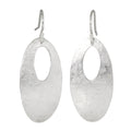 Hammered Cutout Open Oval Earrings