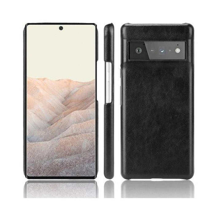 Hard Leather Case for Google Pixel 6A - Black
