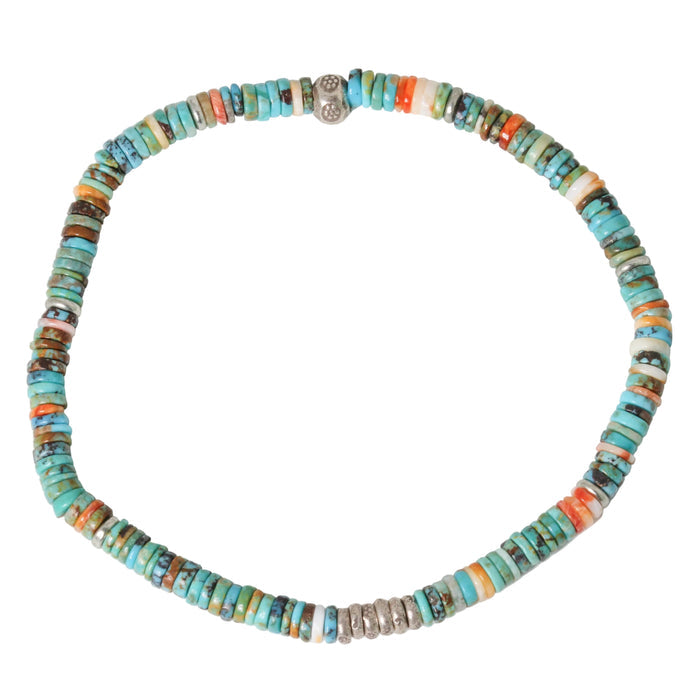 Heishi Turquoise + Spiny Oyster Shell Bracelet