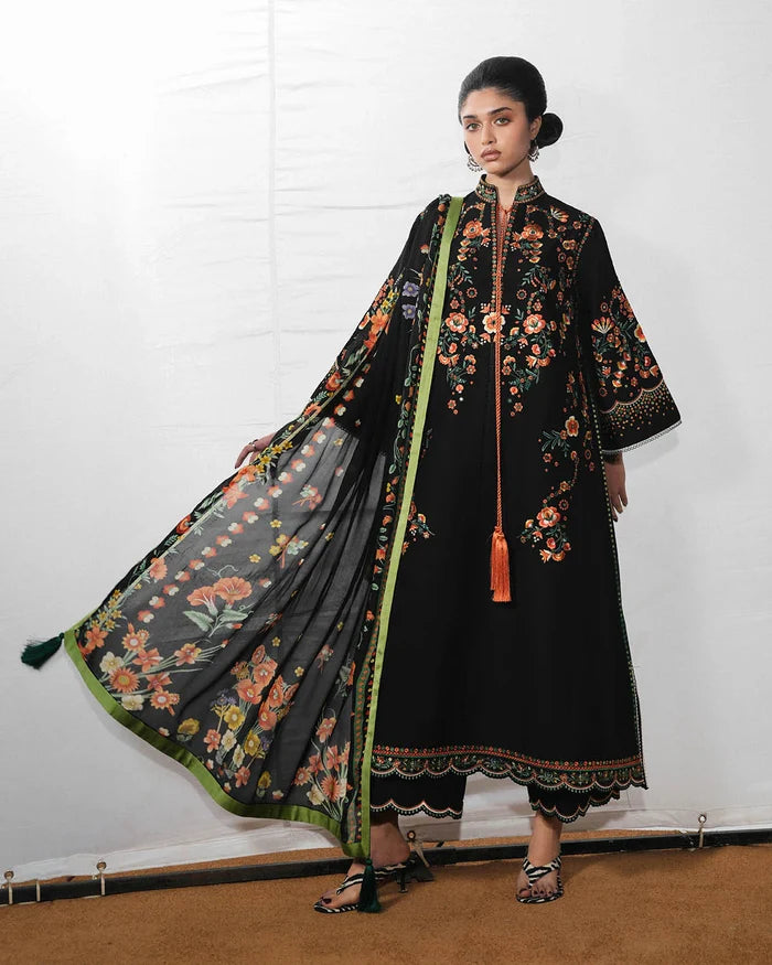 Hussain Rehar - Bahri Three Piece Embroidered Cotton