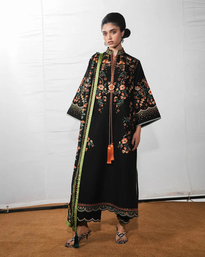 Hussain Rehar - Bahri Three Piece Embroidered Cotton