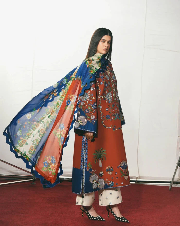 Hussain Rehar - Tahmi Three Piece Embroidered Cotton