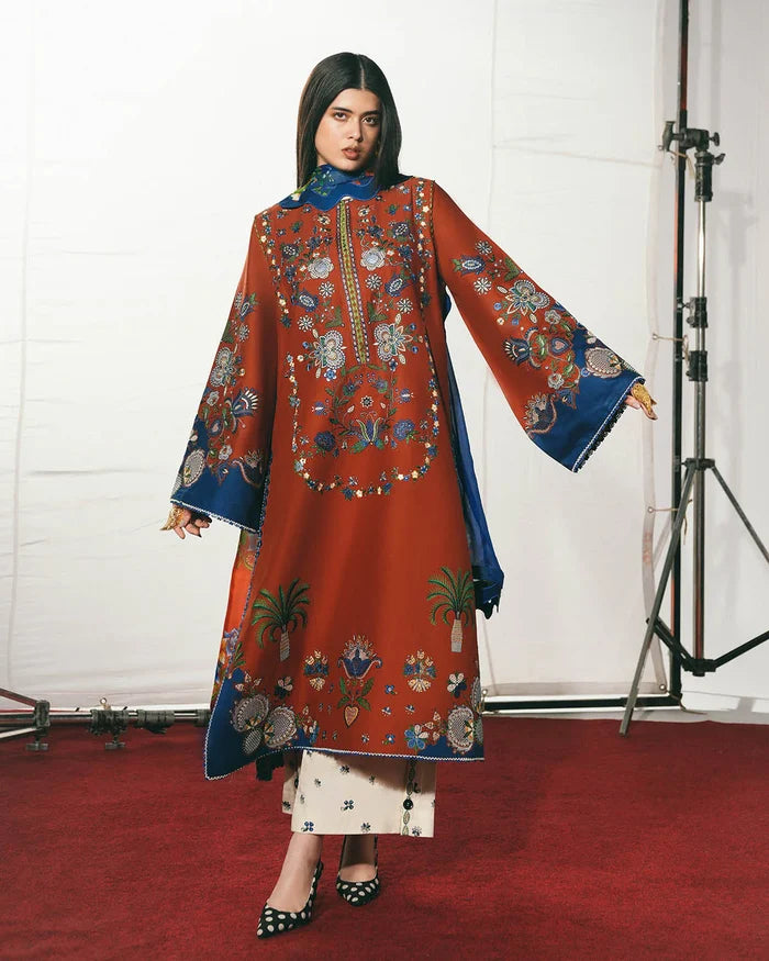 Hussain Rehar - Tahmi Three Piece Embroidered Cotton