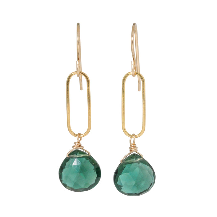 Indicolite Quartz Link Earring