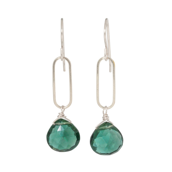 Indicolite Quartz Link Earring
