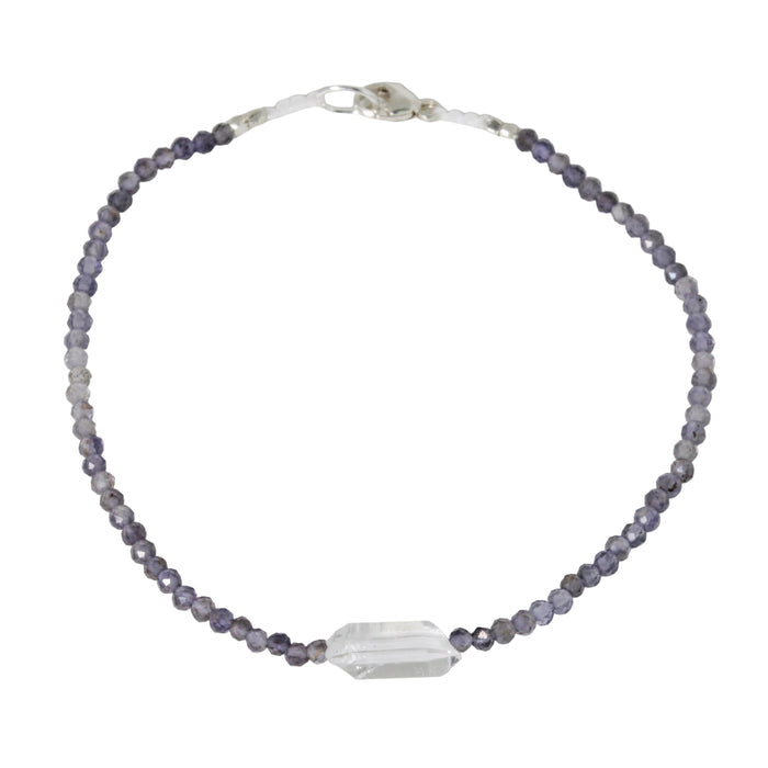Iolite + Herkimer Quartz Bracelet-Margaret Solow