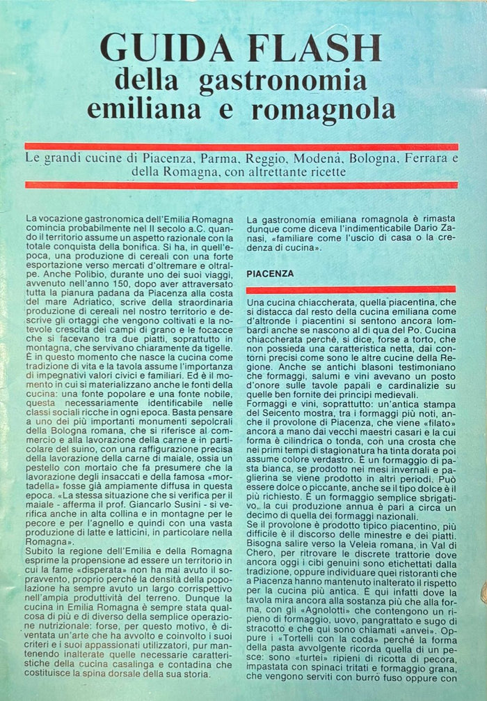 (Italian - Emilia Romagna) Guida Flash della Gastronomia Emiliana e Romagnola