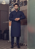 J PARDESI - NAVY BLUE KURTA PAJAMA