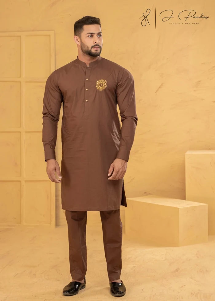 J Pardesi - Oak Brown Kurta Pajama